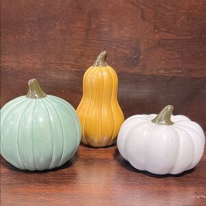 Ceramic fall Trio - Green, Yellow, and gray